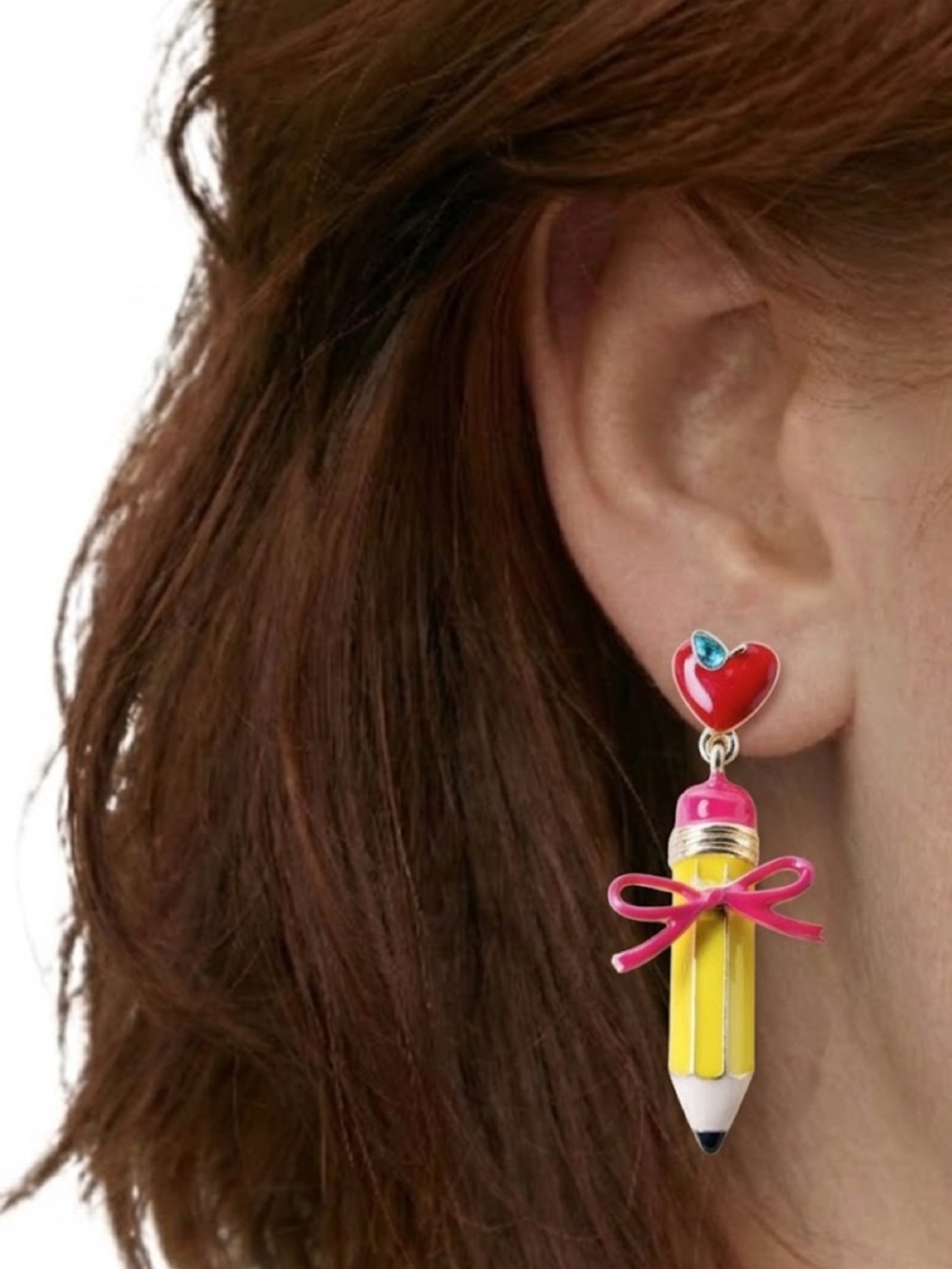 Shiny Luxe Lesson in Style Yellow Pencil Earrings (NWT) - Picture 3 of 6